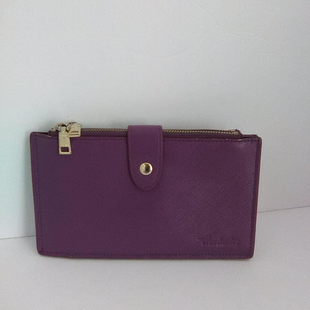 Travelambo Women's Leather Wallet Color Purple